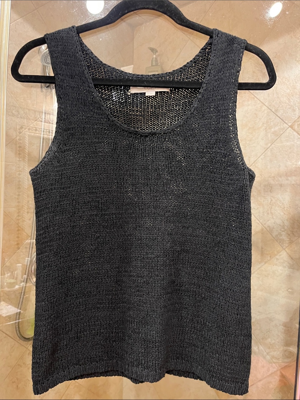 LOFT Black Knit Scoop Neck Tank